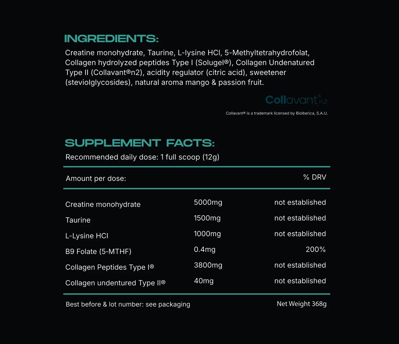 BOOST 2.0 Creatine + Taurin + Lysine + Collagen + B9 - LifeUnlocked